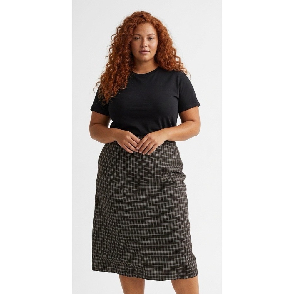$198 NEW Emanuel Ungaro Lined Skirt Size 22/56 SIDE Zip BROWN